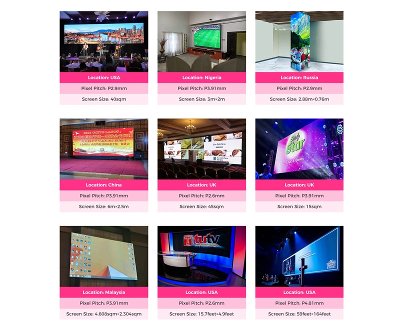 P2.6 P2.9 P3.91mm Cinema Control Room LED Screen P3 P4 Fine Pitch Indoor Fixed Advertising LED Display